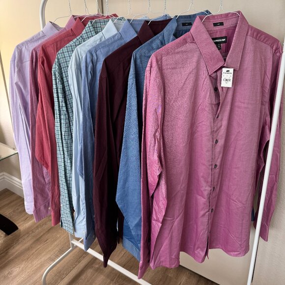 Men's Express Long Sleeve Shirts - Bundle of 9 - Picture 1 of 12